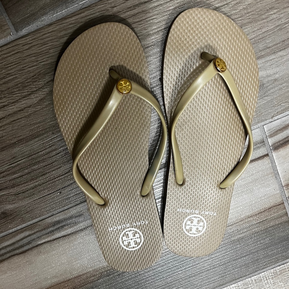 TORY BURCH MONOGRAM FLIP FLOPS